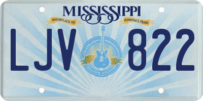 MS license plate LJV822
