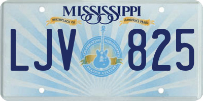 MS license plate LJV825