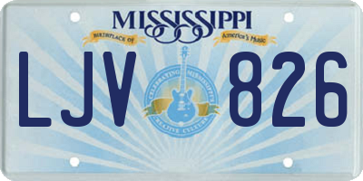 MS license plate LJV826