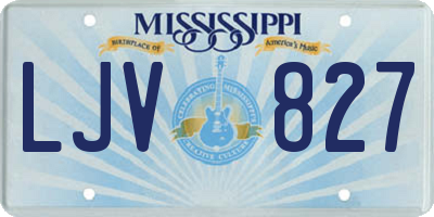 MS license plate LJV827