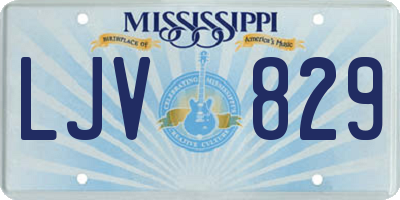 MS license plate LJV829