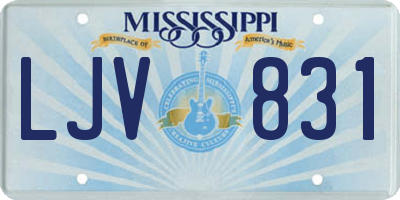 MS license plate LJV831