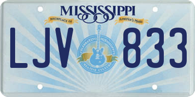 MS license plate LJV833