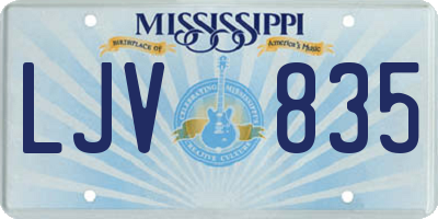 MS license plate LJV835