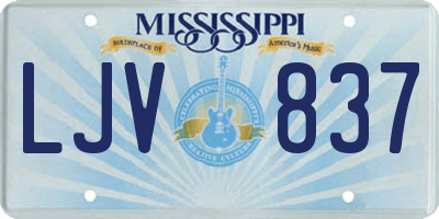 MS license plate LJV837