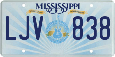 MS license plate LJV838