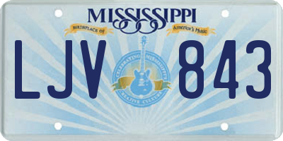MS license plate LJV843