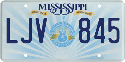 MS license plate LJV845