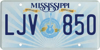 MS license plate LJV850