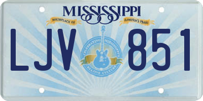 MS license plate LJV851