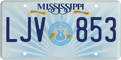 MS license plate LJV853