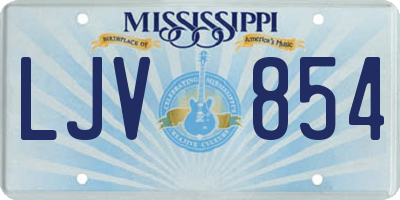 MS license plate LJV854