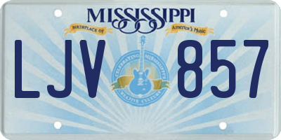 MS license plate LJV857