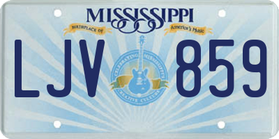 MS license plate LJV859