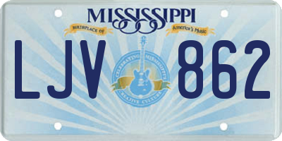 MS license plate LJV862