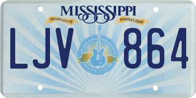 MS license plate LJV864