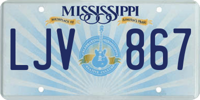 MS license plate LJV867