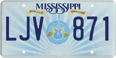 MS license plate LJV871