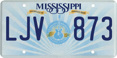 MS license plate LJV873