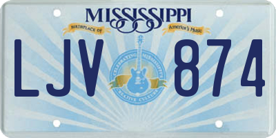 MS license plate LJV874
