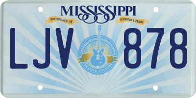 MS license plate LJV878