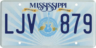 MS license plate LJV879