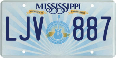 MS license plate LJV887