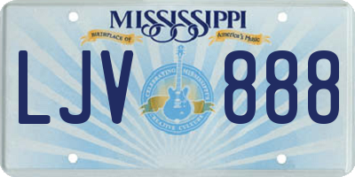MS license plate LJV888