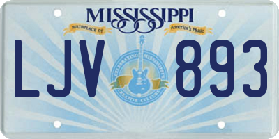 MS license plate LJV893