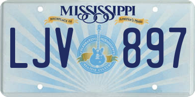 MS license plate LJV897