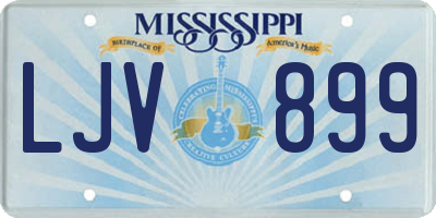 MS license plate LJV899