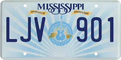 MS license plate LJV901