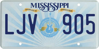 MS license plate LJV905