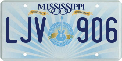 MS license plate LJV906
