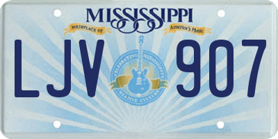 MS license plate LJV907