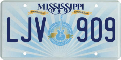 MS license plate LJV909
