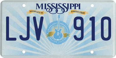 MS license plate LJV910