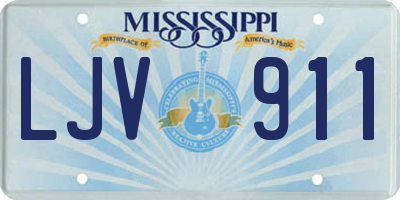 MS license plate LJV911