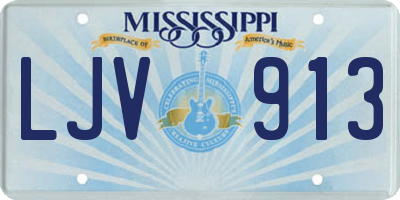 MS license plate LJV913