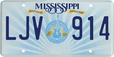 MS license plate LJV914