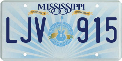 MS license plate LJV915