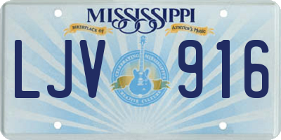 MS license plate LJV916