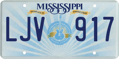 MS license plate LJV917