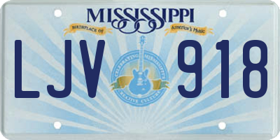 MS license plate LJV918