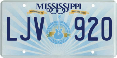MS license plate LJV920