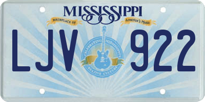 MS license plate LJV922