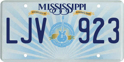MS license plate LJV923