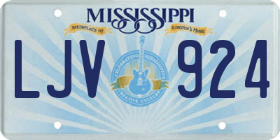 MS license plate LJV924