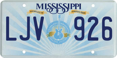 MS license plate LJV926