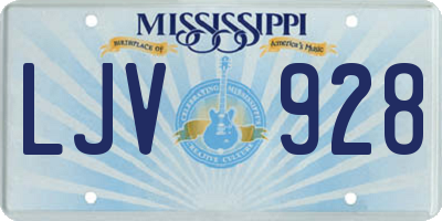 MS license plate LJV928